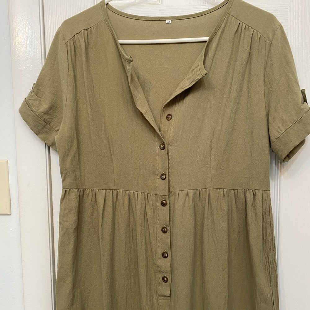 Oversized khaki jumpsuit